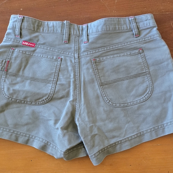 Vintage Y2K UNIONBAY Sage Green Carpenter Shorts Size 5 - Picture 4 of 4